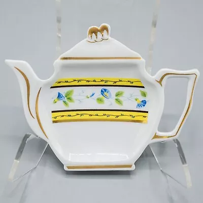 Raynaud Limoges Morning Glory Tea Bag Holder Teapot 4 7/8  - FREE USA SHIPPING • $85