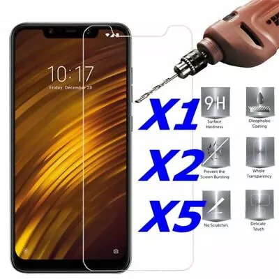 $4.61 • Buy 1-5x For Xiaomi Pocophone F1 Real Tempered Glass Screen Protector Clear