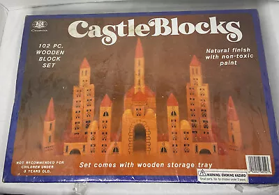 Vintage Chadwick Castle Wooden Blocks 102 Piece In Wooden Tray • $42.80