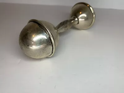 LUNT Sterling Silver 805 Vintage Baby Rattle W Sweet Soft  Sound Easy To Hold • $45.99