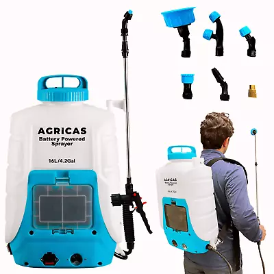 AGRICAS  4.2 Gallon Battery Powered Backpack Sprayer For Lawn & Garden • $79.99
