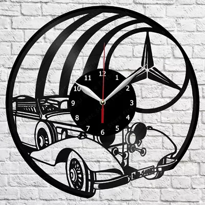 Mercedes Retro Car Vinyl Record Wall Clock Art Decor Original Gift 12''30cm 2382 • $14.99