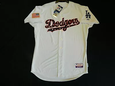 Authentic Los Angeles Dodgers July 4th Stars & Stripes Cool Base Wht Jersey 48 • $125