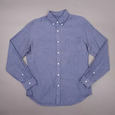 J Crew Light Weight Chambray Long Sleeve Shirt Mens Medium Blue 100% Cotton • $18.88