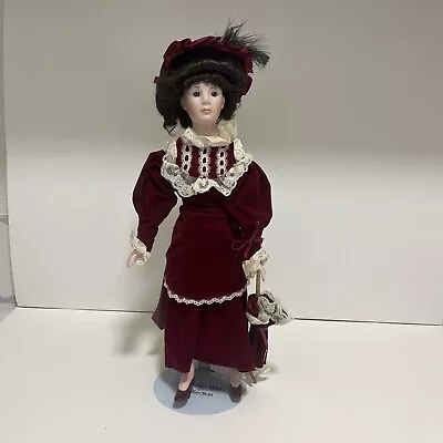 Vintage 1989 Victorian Porcelain Doll Heritage MInt Collection VIVIAN With Stand • $11.99