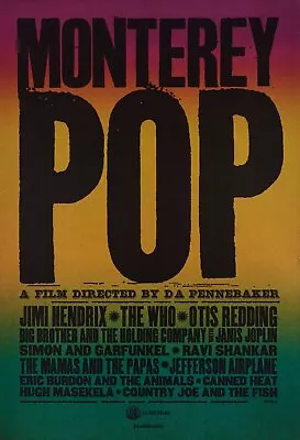 Monterey Pop R2018 U.S. One Sheet Poster • $100