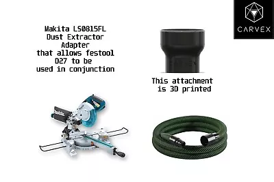 Makita LS0815FL Compound Mitre Saw To Festool D 27 Dust Extractor Attachment • £11.99