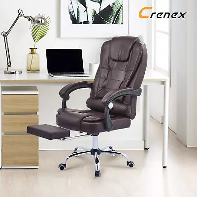 £86.99 • Buy Luxury Executive Computer Office Desk Gaming Chair Swivel Recliner W/ Footrest