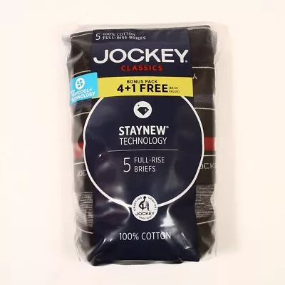 Jockey Classics 5-Full Rise Briefs Cotton Size 36 • $25.99