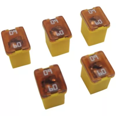 60 Amp 58V Low Profile J-Case Yellow Cartridge Fuses 5-Pack Littelfuse LJCA60 • $7.93