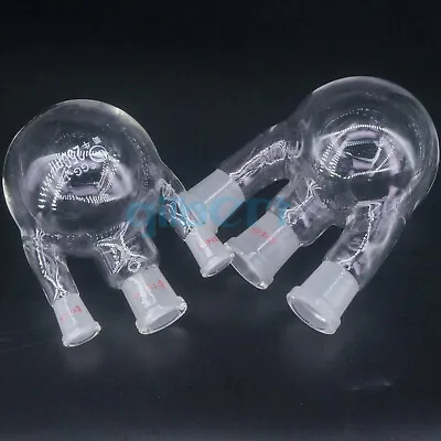 $40.78 • Buy 250-1000ml 3-neck Borosilicate Glass Straight Joint Round Bottom Lab Flask Ware