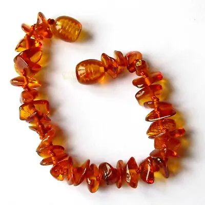 Baltic Amber Bracelet / Anklet Knotted Beads 100% Natural Certified Amber • £6.99
