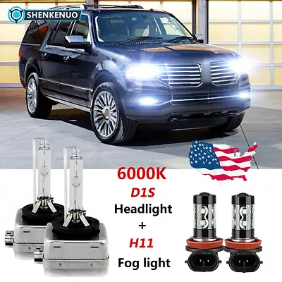 For Lincoln Navigator 2007-2017 -Xenon HID Headlight HI/LO & LED Fog Light Bulbs • $31.16