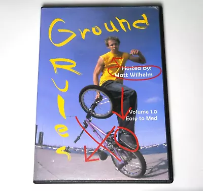 Ground Rules Matt Wilhelm BMX Instructional DVD Vol 1 Easy To Med 56 Tricks • $15.99