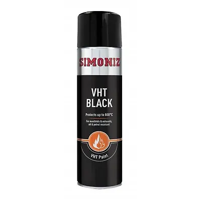 Simoniz Black VHT Paint - 500ml Aerosol - For Manifolds And Exhausts - SIMVHT20D • $18.94