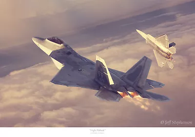  High Altitude  Lockheed F22 Raptors - Fine Art Print • $25.44