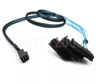 Mini SAS HD SFF-8643 To 4x SFF-8482 Connectors With SAS/SATA Power Cable 1M • $14.94