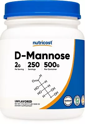 Nutricost D-Mannose Powder 500 GMS 2g Serving Non-GMO Gluten Free • $46.99