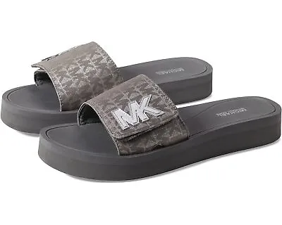 Michael Kors Glitter Platform Slide Sandal Silver(RX22G)Various Size • $50