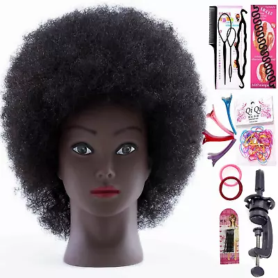 African Mannequin Head With 100% Human Hair Mannequin Head Curly Cosmetology Afr • $41.61