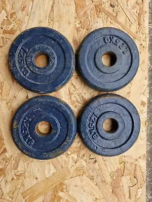 Vintage Cast Iron 1.25kg Dumbell Weights Plates 1inch • £9.99