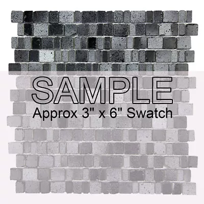 Rustic Glass Tile Ice Age Mosaic Bricks Fireplace Kitchen Backsplash Black • $4.40