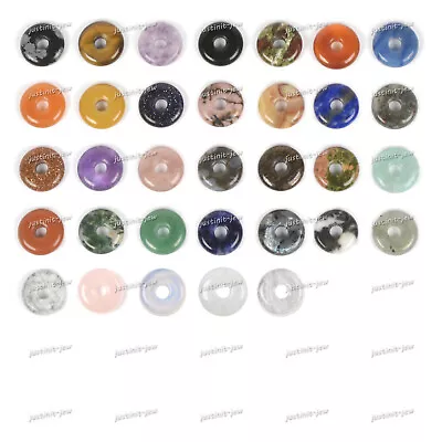 $3.29 • Buy 15mm Donut Beads Peace Buckle Gemstone Bead Jewelry Making DIY