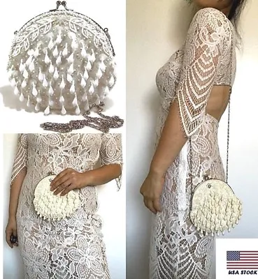 $14.50 • Buy Women's Clutch Evening Party Prom Wedding Sequins Beaded Purse USA Stock  New 