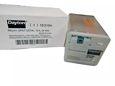 🔥new Dayton 24 Vdc 8 Pin Plug In Relay 10 Amp Dpdt Octal 1egy6a • $22.49