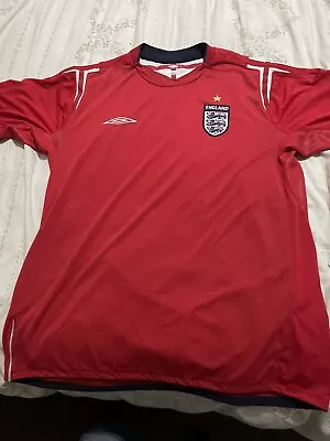 England 2004-2006 Umbro Red Away Mens Football Shirt Size XL • £5.50