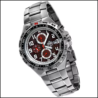 S.u.g. Radar Mens Stainless Quartz Os10 Chronograph Watch Demo Brown • $52.19