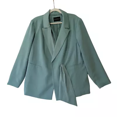 Eloquii Blazer Mint Green Satin Tie Sash Womens Plus Size 20 Career Professional • $24.99