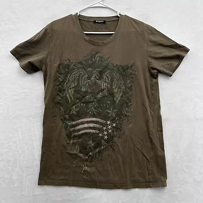 Balman Shirt Mens L Green Eagle USA Flag Graphic Goth Grunge Casual • $99.95