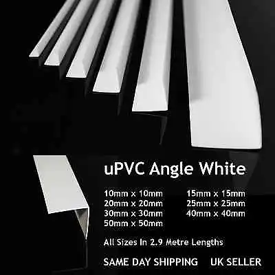 £2.49 • Buy White Plastic Pvc Corner 90 Degree Angle Trim 2.9 Meters Various Sizes