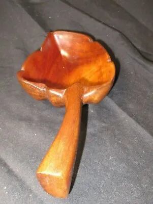 Vintage Hand Carved Mahogany Wooden Leaf Trinket Dish  Puerto Rico • $9.65