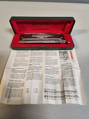 Vintage M.Hohner Super Chromonica 270 Harmonica With Original Green Case. • $30