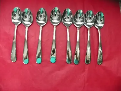 Set Of 8 Mse Martha Stewart  Trio Oval Soup Spoons    Box 99 • $32