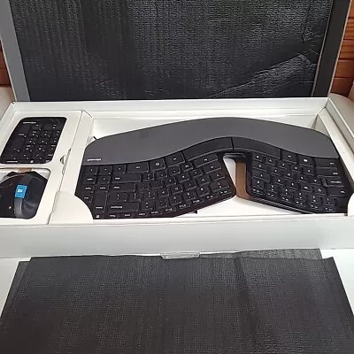 No Dongle* Microsoft Sculpt Ergonomic Wireless Desktop Keyboard And Mouse L5V • $35