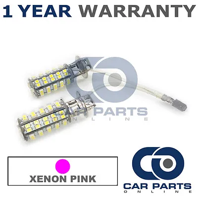 2x Xenon Pink Upgrade H3 60 Smd Led Fog Light Bulbs For Dodge Neon Cadillac Sts • $17.13