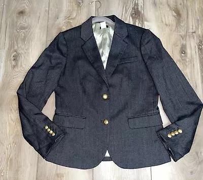 J. Crew Schoolboy Blazer Women's Size 6 Wool Blend Lined #17072 Heathered Carbon • $35