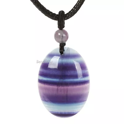 30mm Oval Healing Gemstone Making DIY Pendant & Hand-woven Necklace • £5.99