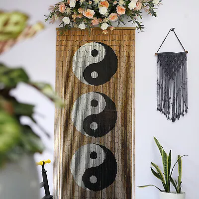 Ying Yang - Bamboo Beaded Curtain For Doorway Window Hanging Room Dividers Decor • $50.99