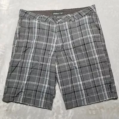 O'neill Shorts Men's Size 34 Gray Chino Surf Brand Adult Casual Plaid • $8.98