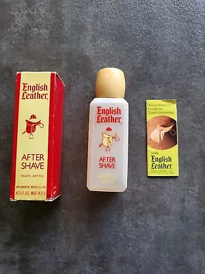 Vintage English Leather 4oz Plastic Bottle After Shave In Box - ( 80% Full ) • $21.94