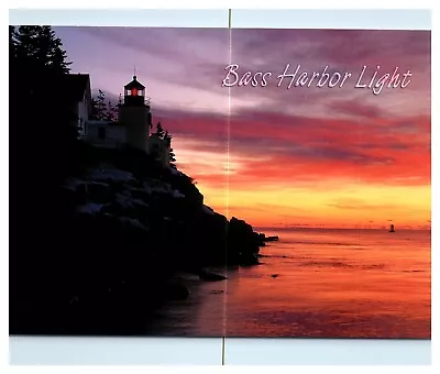 Winter View Bass Harbor Light Mount Desert Island Maine Chrome Postcard UNP • $3.20