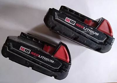 Milwaukee M18 Compact RED LITHIUM Battery  48-11-1815 Set Of 2  FOR PARTSused • $6.99