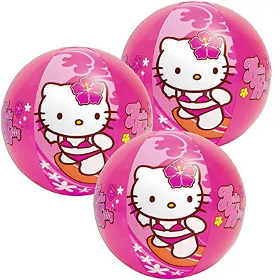 $27.59 • Buy X10 INTEX HELLO KITTY KIDS Girl Inflatable Pool 20  Beach Balls Toy PARTY FAVORS