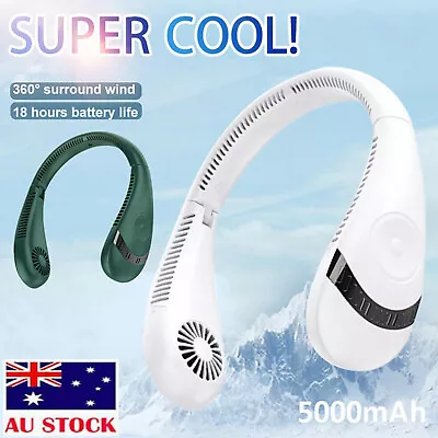 $4.89 • Buy Rechargeable Portable Leafless Neck Fan Cooler Dual Effect Cooling Neckband USB