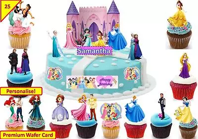 £2.99 • Buy Disney Princess Castle Scene Cup Cake Scene Toppers Wafer Edible STAND UP CUSTOM
