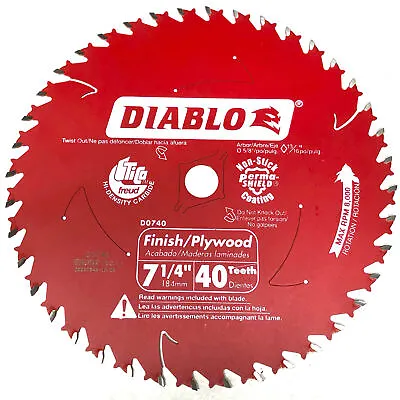 Diablo 7-1/4  40T Finish Work Circular Saw Blade • $14.95